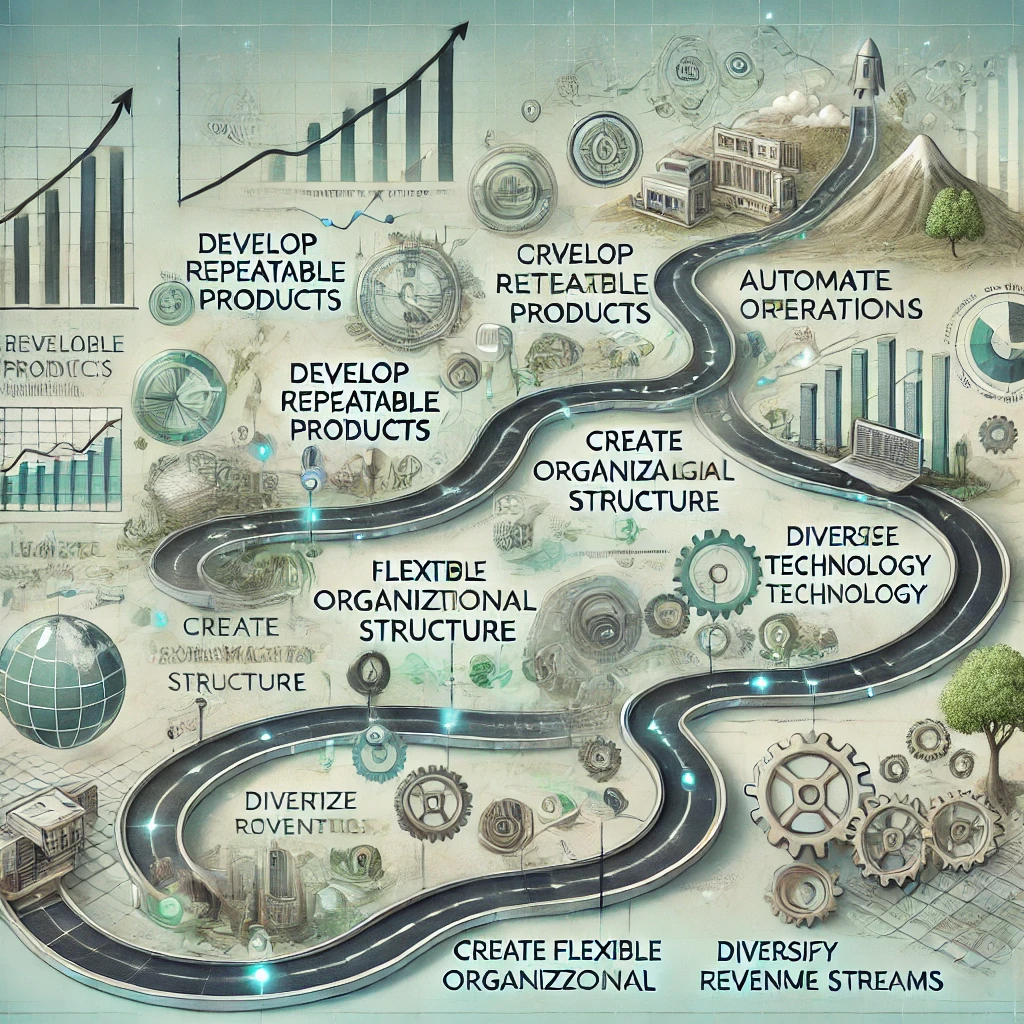 A roadmap highlighting strategies for building a scalable business model that fosters long-term growth.