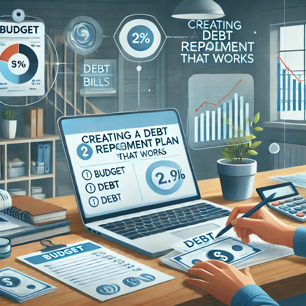 Creating a debt repayment plan that works, visualized through budgeting and debt reduction strategies