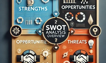 SWOT analysis overview for business strategy with strengths, weaknesses, opportunities, and threats quadrant