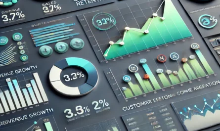 Data Analytics visualization showing business growth trends and key metrics